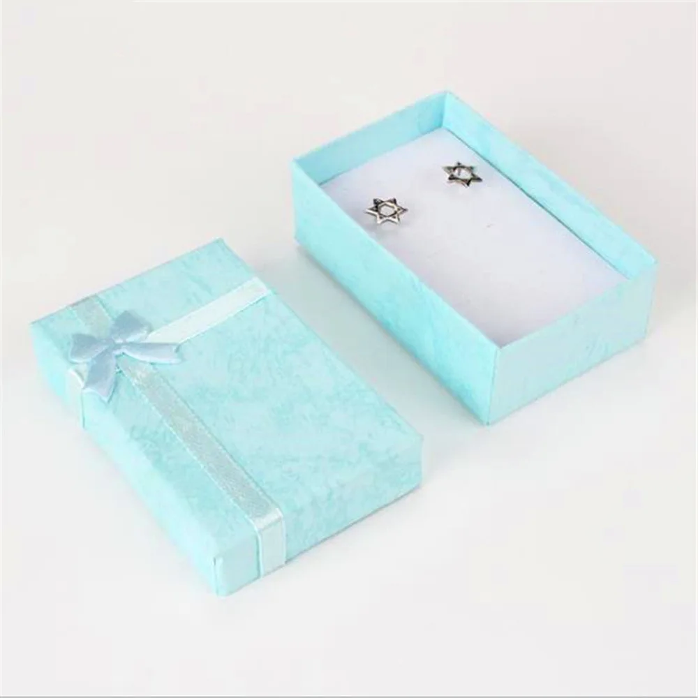 Light Blue Романтические ювелирные изделия Подарочная коробка кулон Чехол Дисплей для серьги ожерелье кольцо часы Красота коробка ювелирных изделий - Цвет: Light Blue