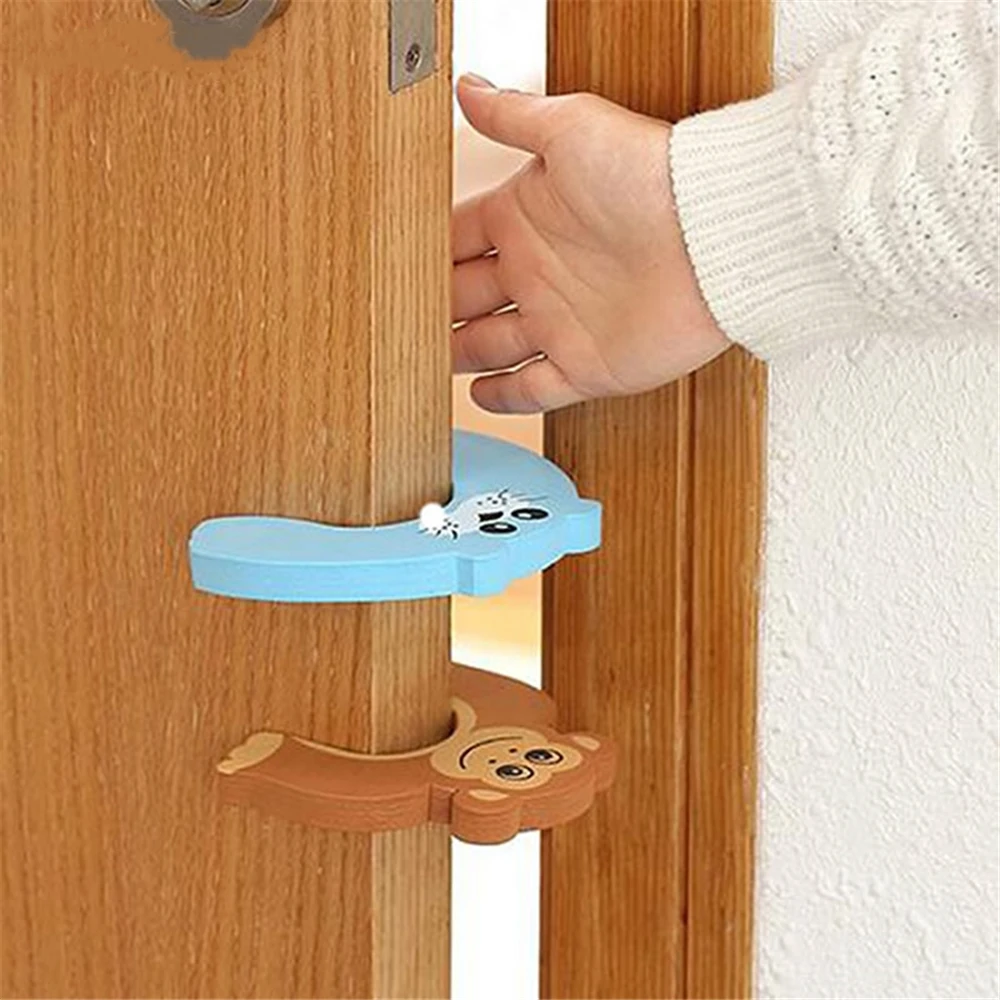 Tope decorativo de silicona para puerta de ni&ntilde;o, animales de dibujos animados, protecci&oacute;n, cuidado de la seguridad del beb&eacute;, 7 unids/lote-3