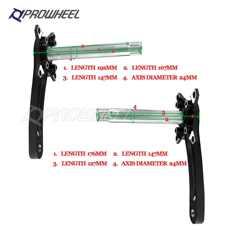 Звездочка коленвала для снежного велосипеда Prowheel 170 мм BB100/120 32T/34T/36T/38T/40T/42T