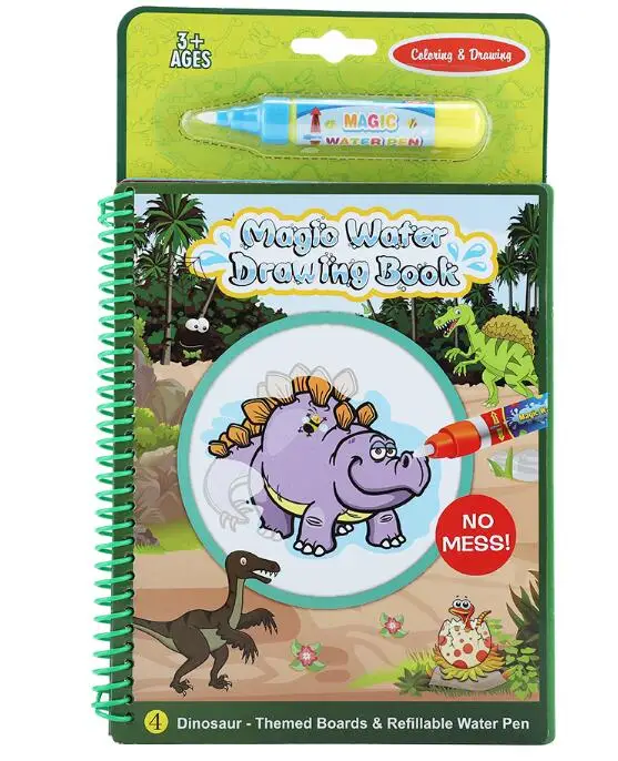 1 Dinosaur Волшебная водная книга для рисования, раскраска, игрушка для рисования, каракули, животные, океанические фермы, тканевая доска для рисования, для детского образования - Цвет: 1 Dinosaur