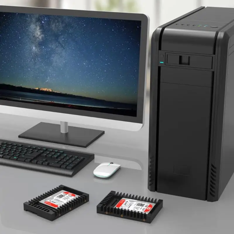 Фото 2,5-3,5 дюйма HDD адаптер жесткий диск Caddy Поддержка SATA 3,0 Поддержка 2,5 дюйма SATA жесткий диск HD SSD твердотельный накопитель №2
