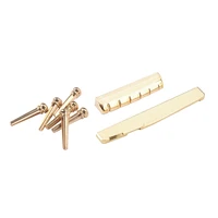 1set guitar brass 6 string acoustic guitar bridge nut and saddle musical stringed instrument guitar parts accessories