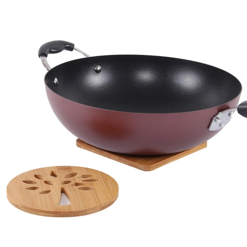 

Round/Square Wood Mug Coasters Non-Slip Insulation Bowl Mat Wooden Placemat Tea Coffee Bar Cup Table Pad Drink Coasters
