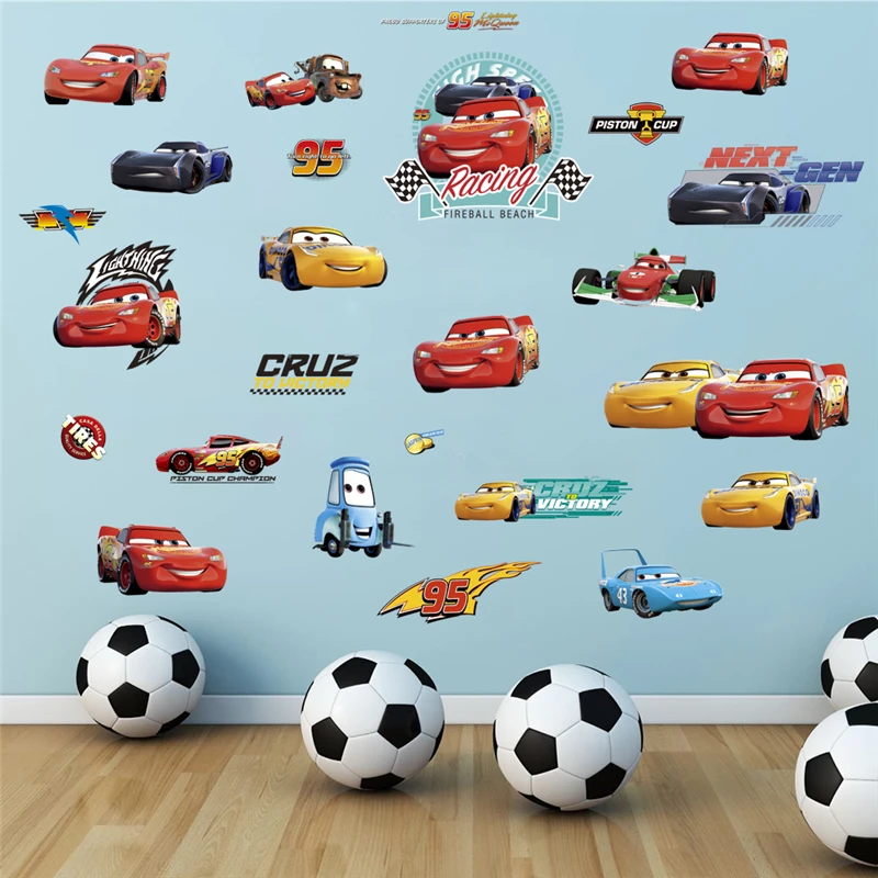 

Cartoon Disney Cars 30*60cm Wall Decals Kids Rooms Home Decor Lightning Mcqueen Wall Stickers Diy Mural Art Pvc Posters