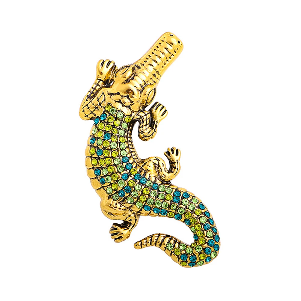 

Animal Brooches Rhinestone Crocodile Brooches Vintage Alloy Cute Pin Brooch Trendy Jewelry Accessories for Men Women Kids Gifts