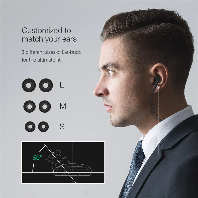 BlitzWolf ANC, беспроводные bluetooth наушники, наушники-вкладыши, гарнитура, активное шумоподавление, Hi-Fi стерео наушники, микрофон для телефона