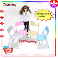 16 scale min dollhouse furniture folding chair with ashtray gift for dolls action figures multicolor children toys accessories