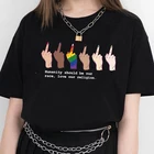 Модный показ-JF Humanity должна быть наша раса, любовь к нашей вере, против расовых различий, футболки для ЛГБТ, средний палец