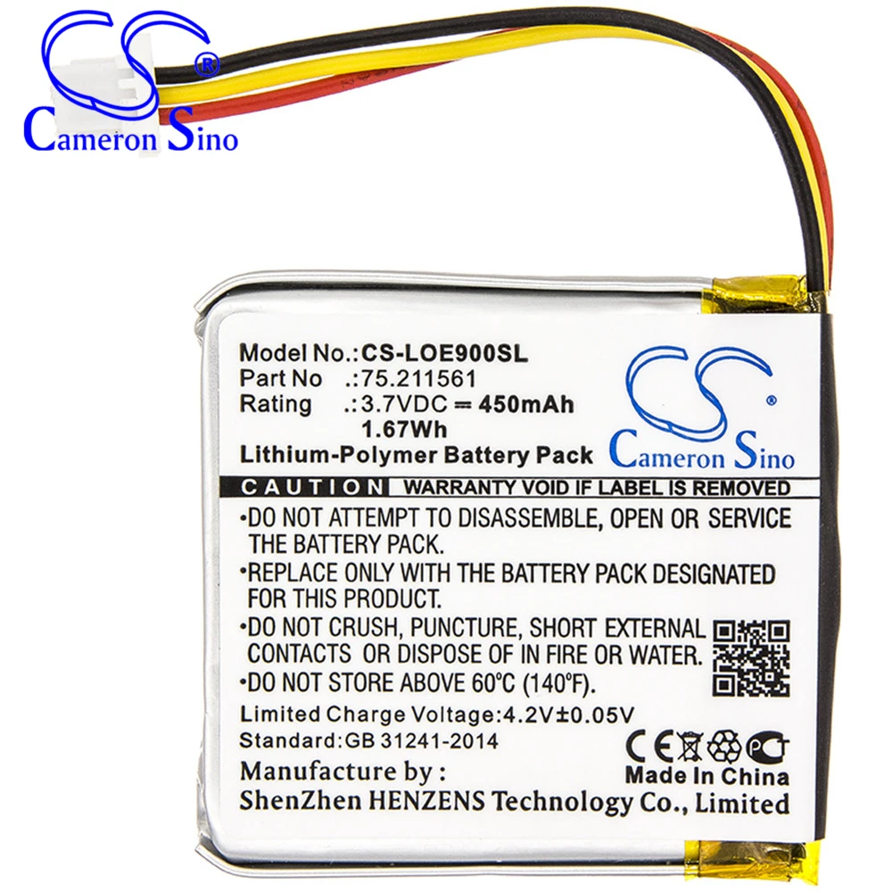 

Cameron Sino 450mAh Battery for Logitech UE9000 , 75.211561