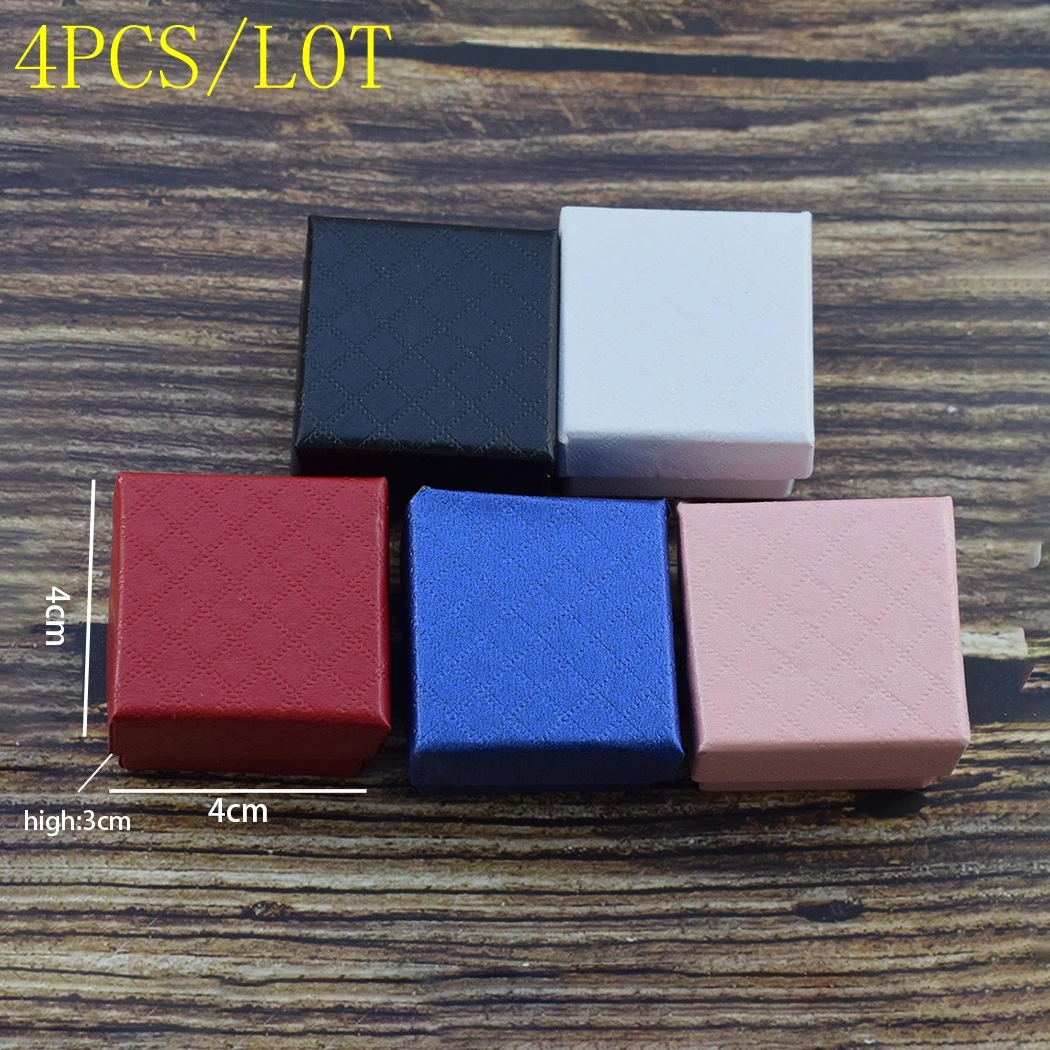 

4*4*3cm 4pcs/lot Small Gift Boxes Candy Box Keychain Cufflinks Earrings Rings Jewelry Storage Box Jewelry Packing Box Wholesale