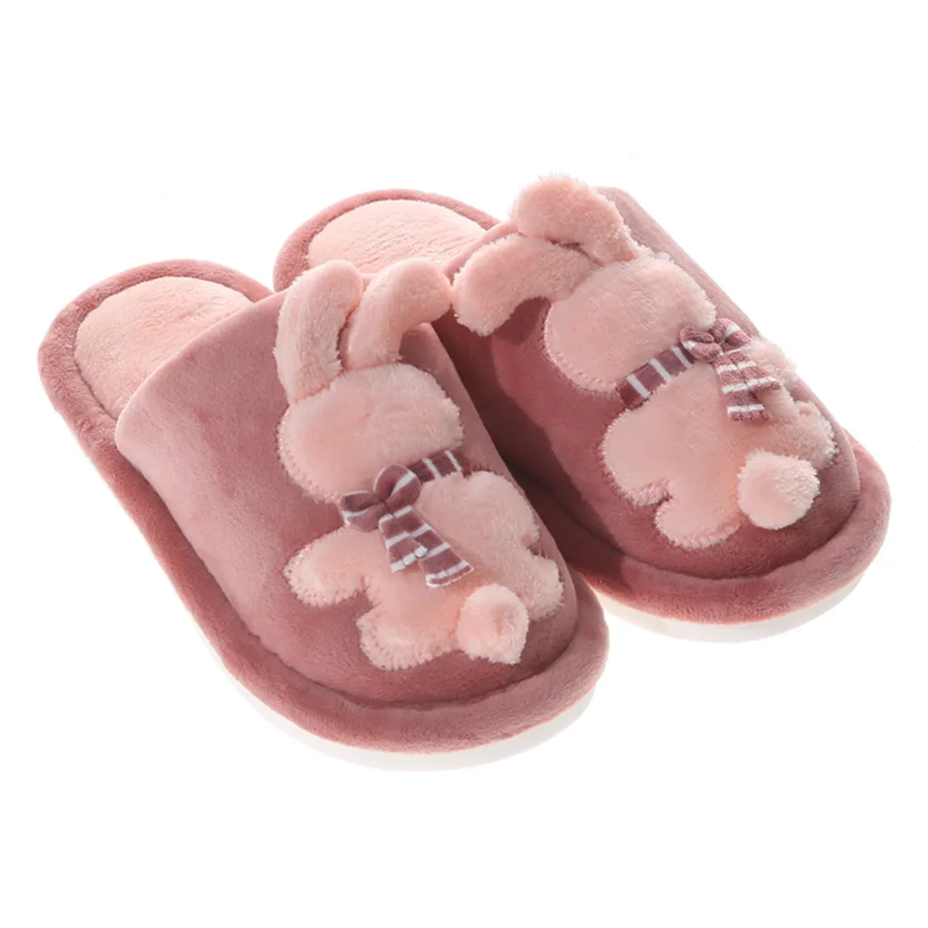 Children Home Slippers Plus Velvet Toddler Infant Kids Cute Cartoon Rabbit Warm Non-slip Floor Soft Cotton Shoe 70 |