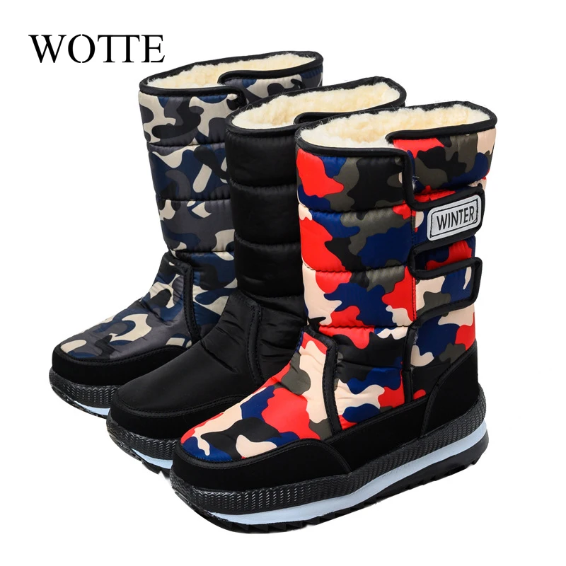 

Winter Snow Boots Men Shoes Thick Increased 2020 Winter New Warm Comfortable Casual Boots Waterproof Ultralight Footwear