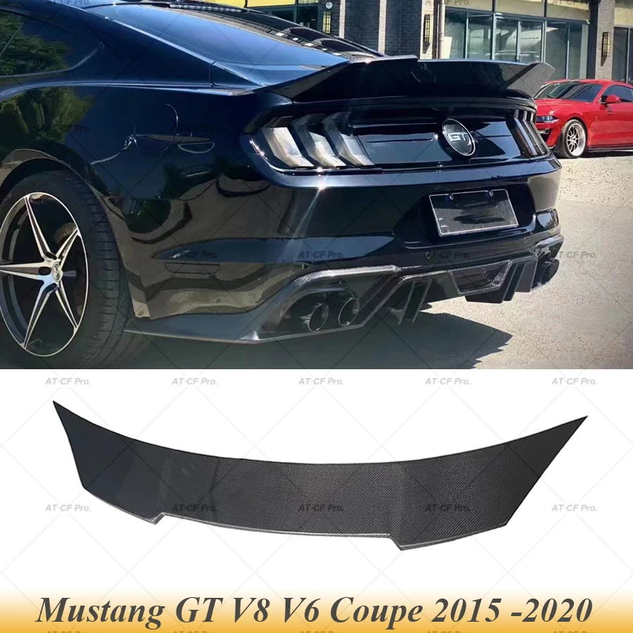 

Carbon Fiber FRP Rear Boot Spoiler Trunk Lip Wings Spoiler Car Styling for Ford Mustang GT V8 V6 Coupe 2015 -2020 Robot Style