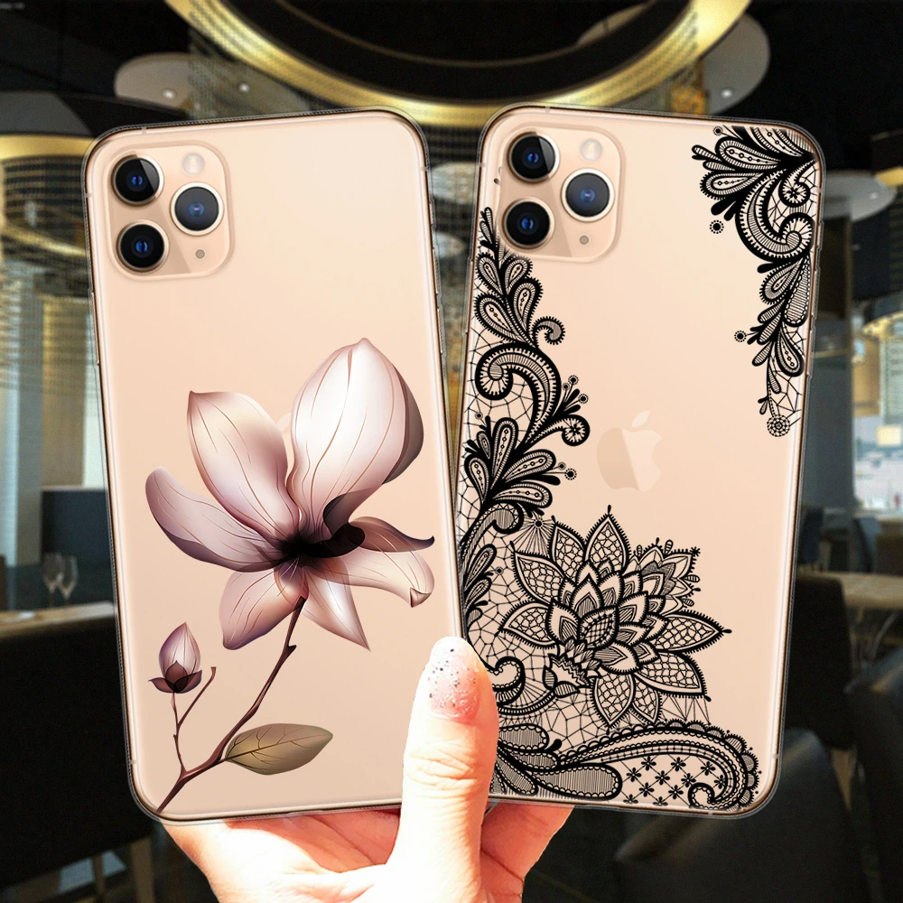 Чехол для телефона с цветком Мандала iPhone 12 Mini 11 Pro XS Max 6S 8 7 Plus X XR SE 2 привлекательный