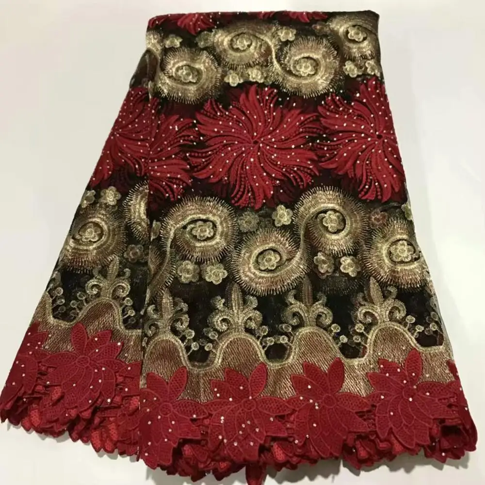 Милые сердца вышитые стразами и бисером африканская кружевная ткань с цветами