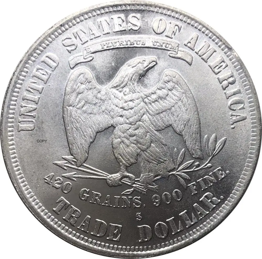 Соединенные Штаты Америки 1874 S 1 торговля один доллар США Бог мы доверяем с