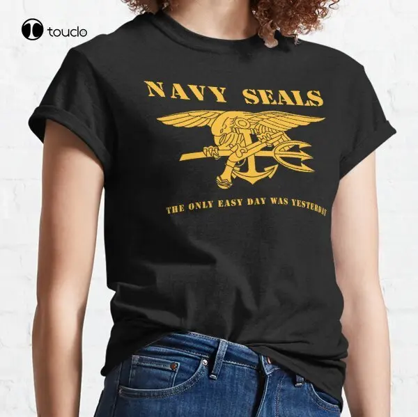 

Navy Seals Stencil Classic T-Shirt Tee Shirt Men Shirts Casual