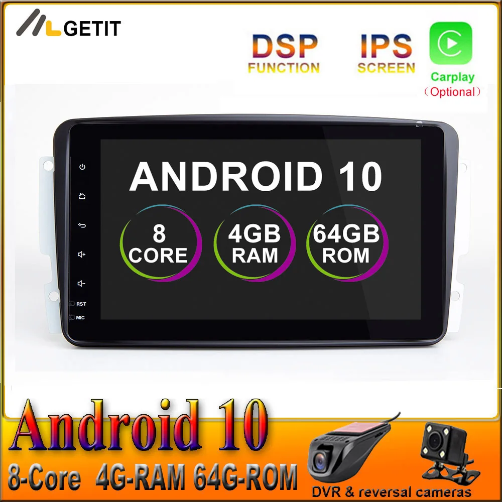 Автомобильный мультимедийный стерео радиоприемник DSP Android 10 GPS для Mercedes Benz CLK W209 W203