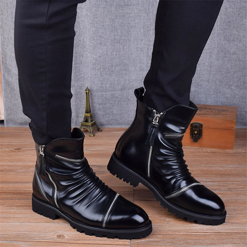 Демисезонные классические ботинки для мужчин повседневная кожаная обувь