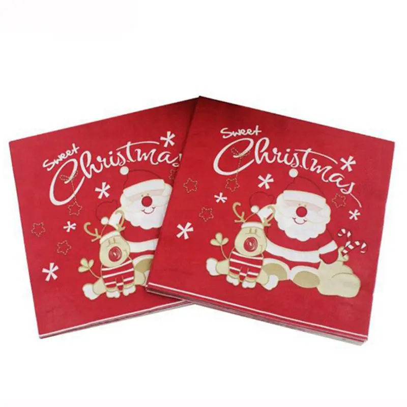 20 шт./лот Рождественская салфетка всех видов 30*30 см бумажные салфетки с Санта
