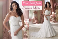 free shipping venda quente vestidos de noiva elegante 2019 new querida sereia rendas apliques personalizado feito wedding dress