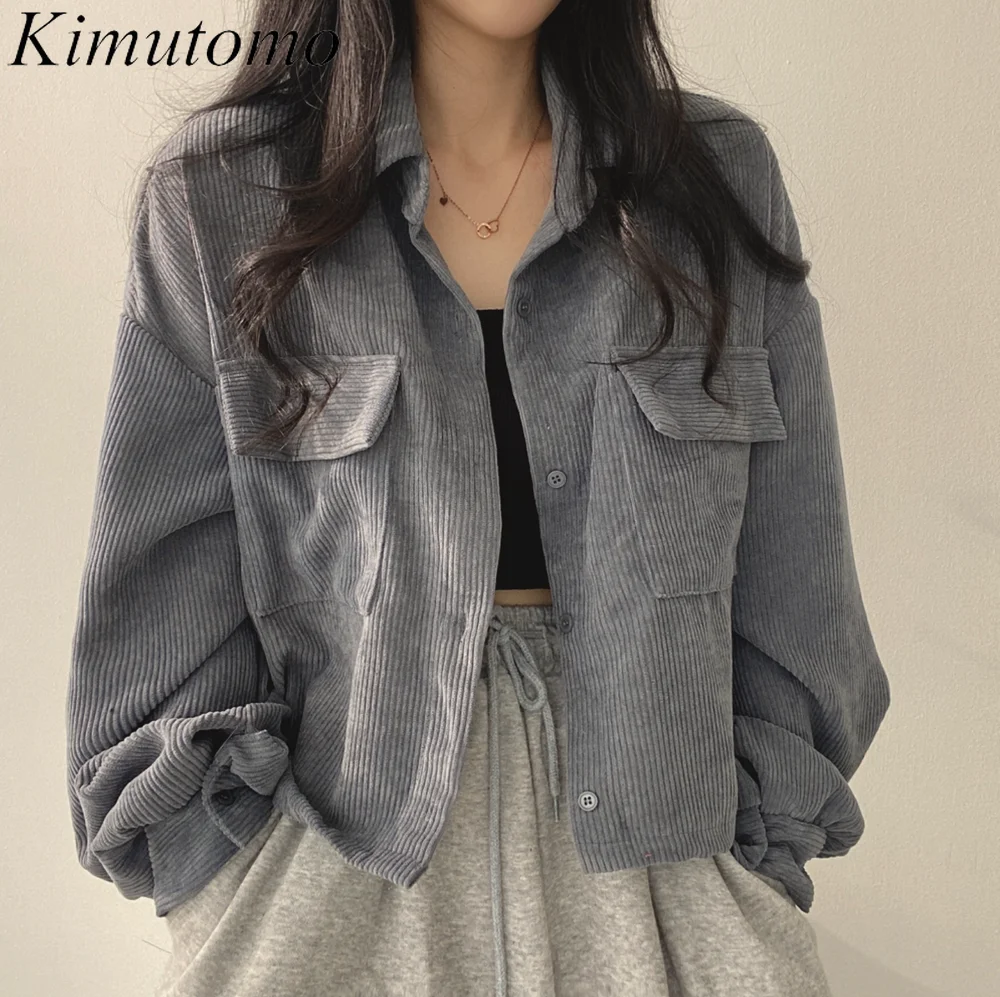 

Женская Повседневная рубашка Kimutomo, новинка весны 2022, Корейская шикарная ретро свободная универсальная однобортная рубашка с отложным воро...