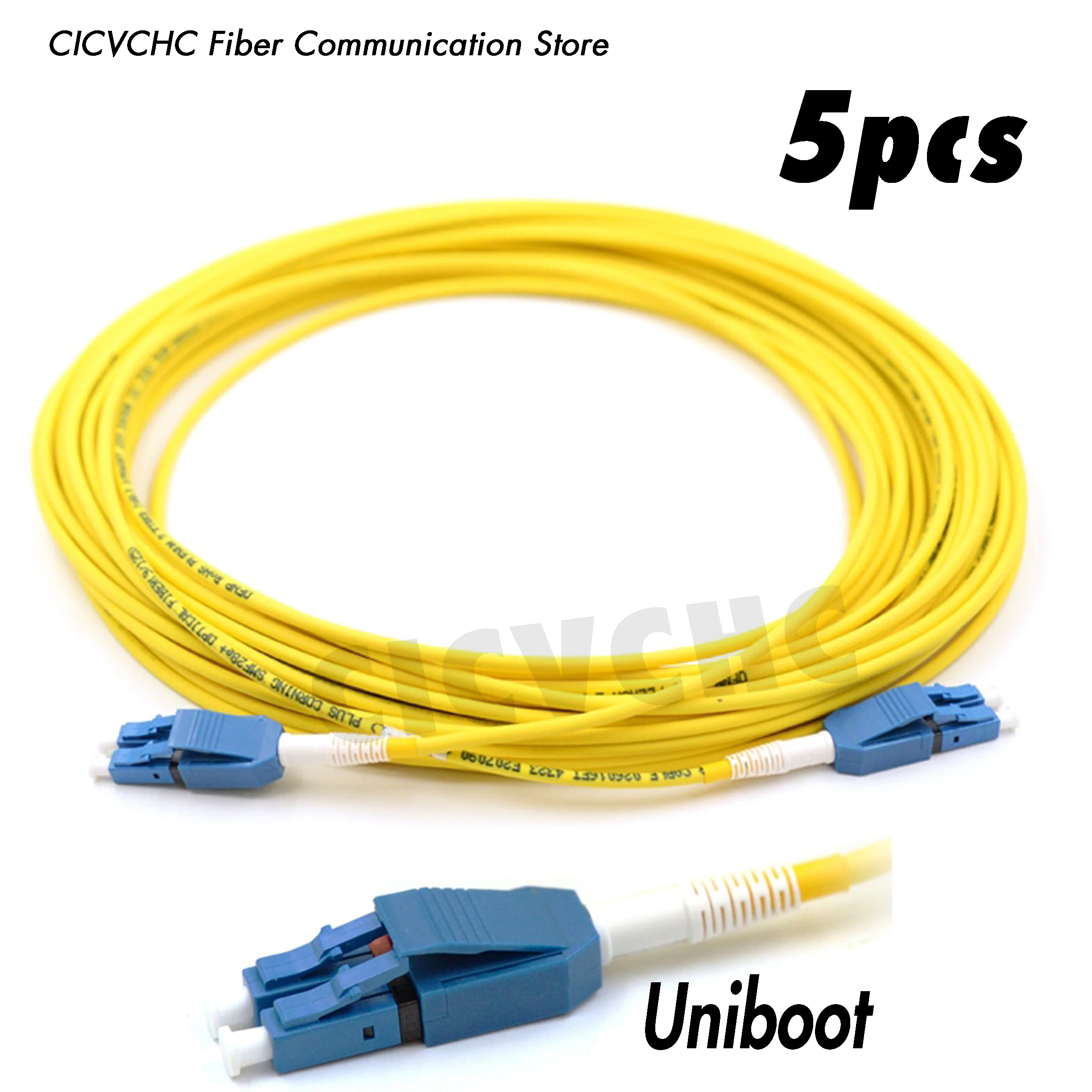 5pcs LCUPC-LCUPC Duplex Uniboot Fiber Patchord with OS2 cable 1m, 2m, 5m, 10m