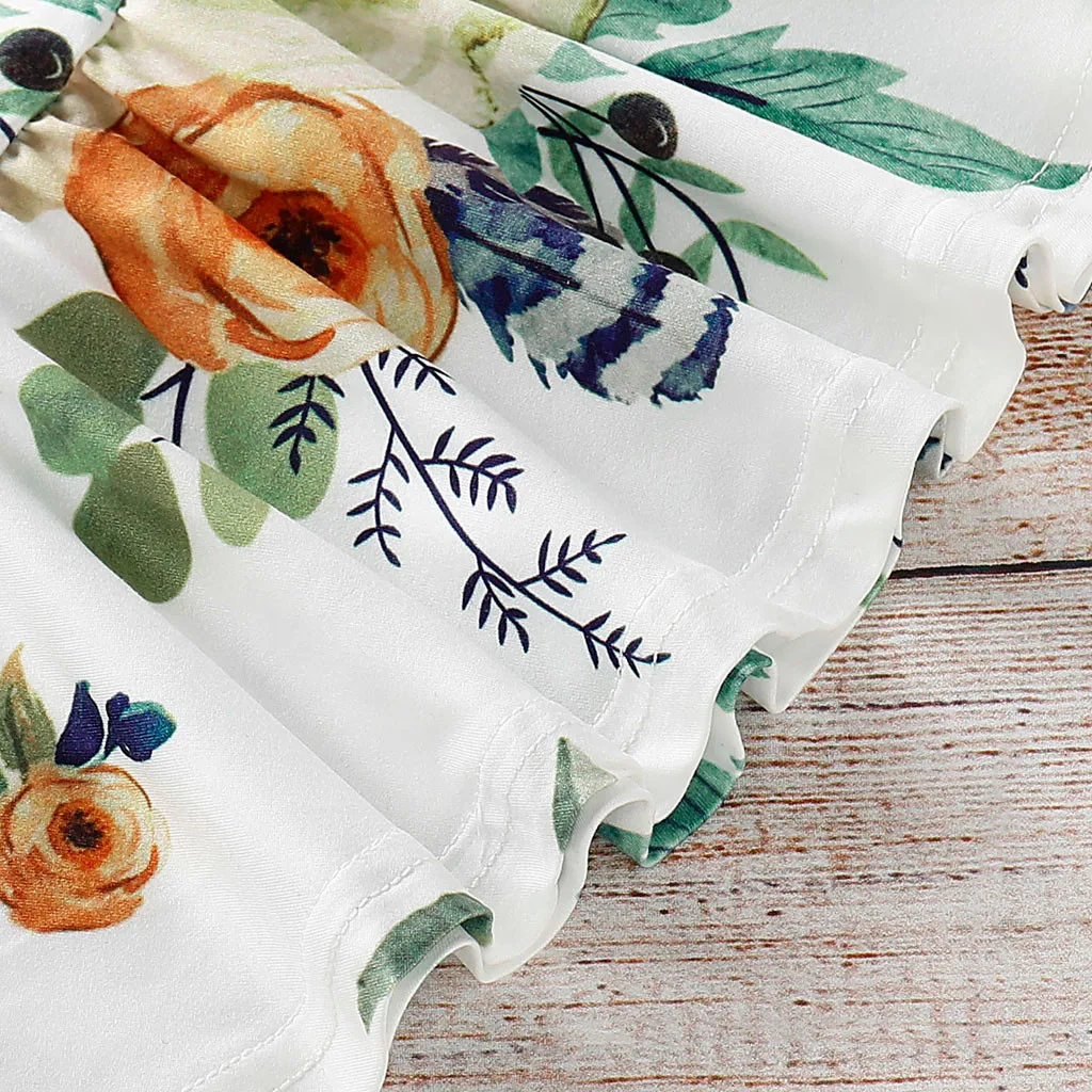 2019 Новое поступление топы с цветочным рисунком для маленьких девочек + джинсовые