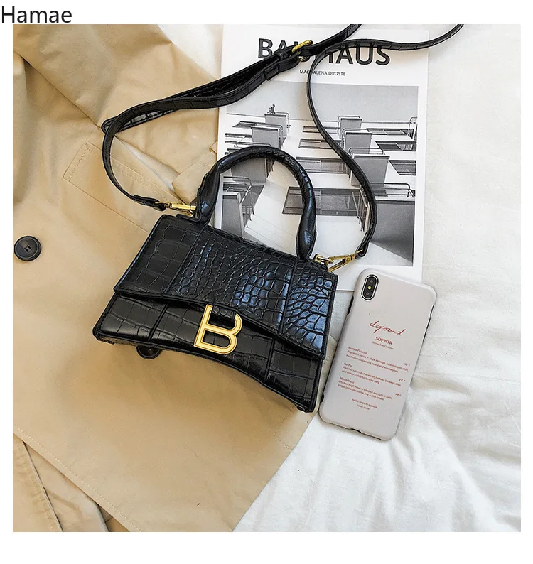 

Fashion Designer Luxury Women Shoulder Bag Top-handle Female Tote Alligator Pattern Handbag Brand Metal PU Leather Messenger Bag