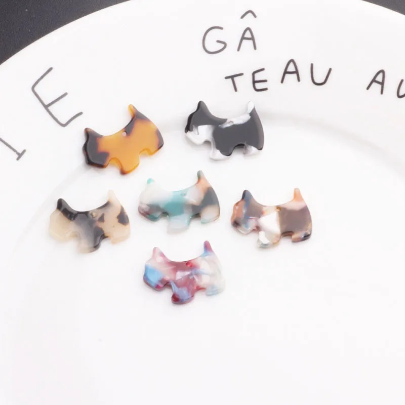 

10Pcs/lot Kawaii Dog Flatback Resin Cabochon Cartoon Planar With Hole DIY Jewelry Making Pendant Charms Scrapbooking Accessories