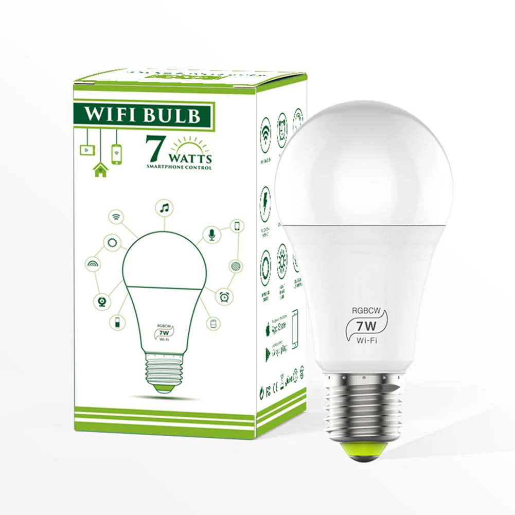 1/2/4PCS Smart WiFi Light Bulb 7W RGB Lamp Wake-Up Lights Compatible With Alexa And Google Assistant Dropship | Электроника