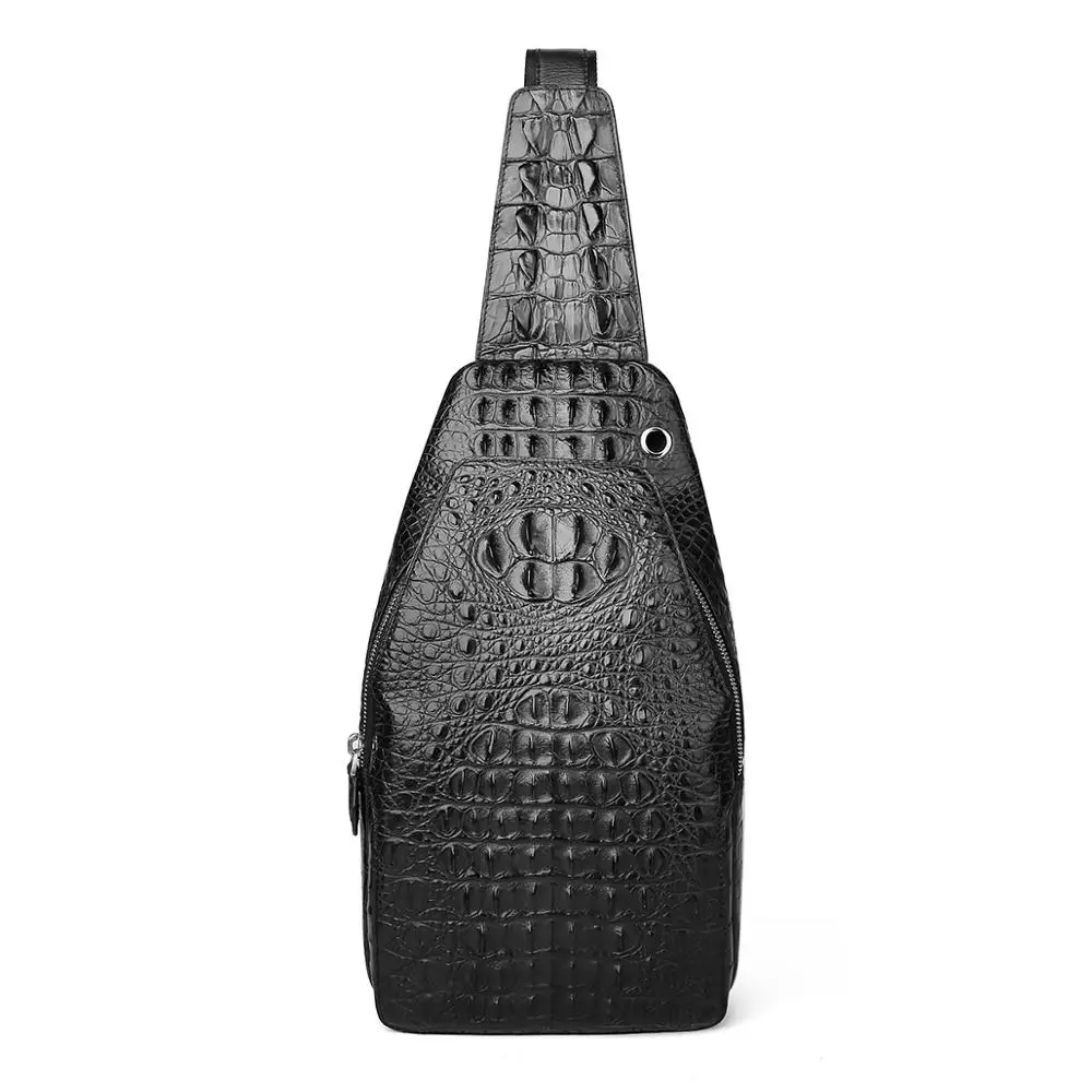 Мужская сумка-слинг из натуральной крокодиловой кожи водонепроницаемая сумка