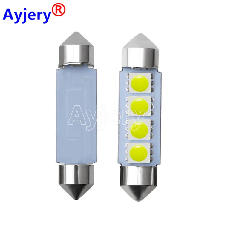 AYJERY 200 шт. DC 12 В C5W гирлянда 5050 4 SMD Автомобильная Внутренняя купольная лампа для