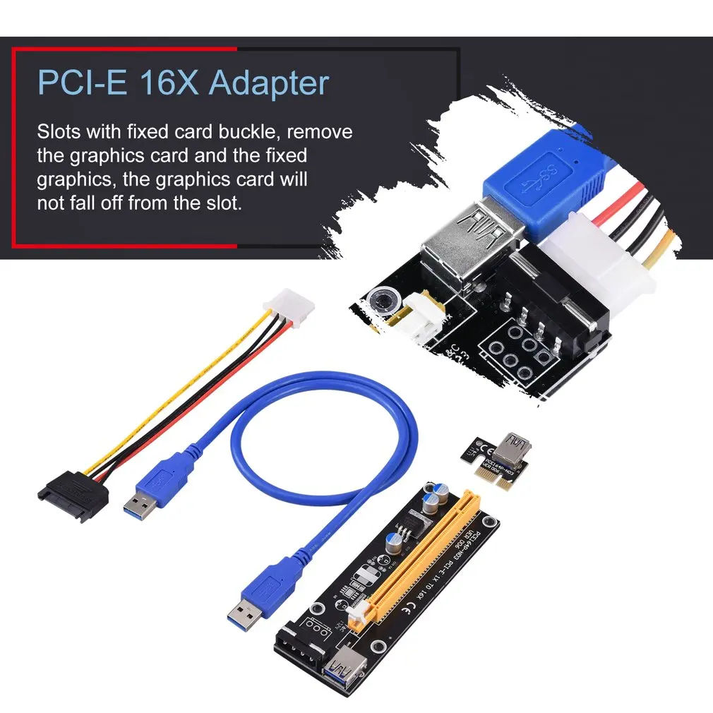 Новый PCI-Express PCI-E 16X расширитель переходника карте USB 3 0 SATA 15P-4Pin адаптер в наличии! |