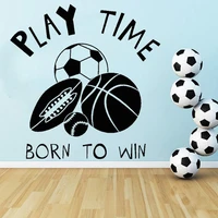 basketball football stickers baseball soccer vinyl wall decal childrens room decoration sport mural play time quotes c7017