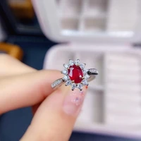 meibapj natural new burning ruby gemstone fashion flower ring for women real 925 sterling silver fine wedding jewelry