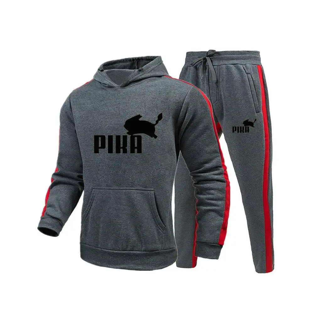 

High Quality Tracksuit Men Hooded Sweatshirt+Pants Pullover Sets Autumn and Winter Sportwear Casual Outwear Sports 2 Piece Suits