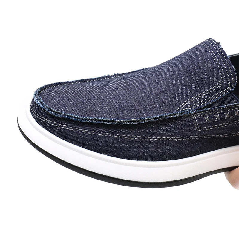 Лоферы мужские из денима Вулканизированная плоская подошва без застежки дышащие