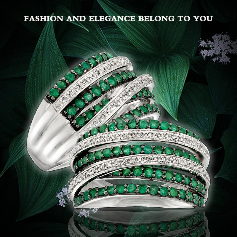 

Inlaid Green Zircon Interwoven Engagement Ladies Ring Fashion Retro Girl Jewelry High Quality Alloy Ring Support Wholesale