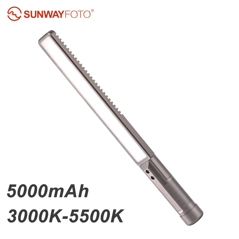 

Светодиодный светильник для видеосъемки SUNWAYFOTO, 3000K-5500K, 5000 мАч, со светодиодным экраном