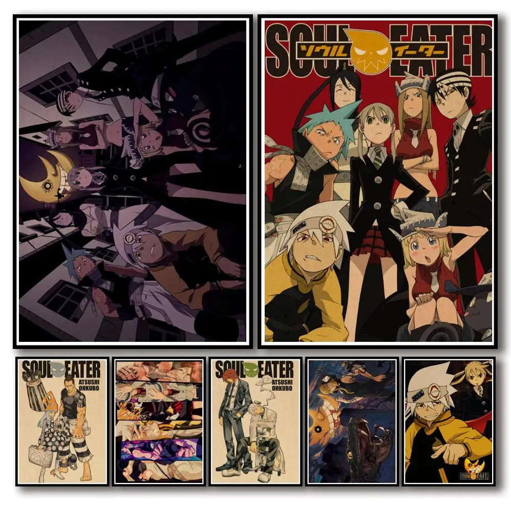 50 проектных работ ботинки для Маскарадного костюма Anime SOUL Eater плакат из крафт