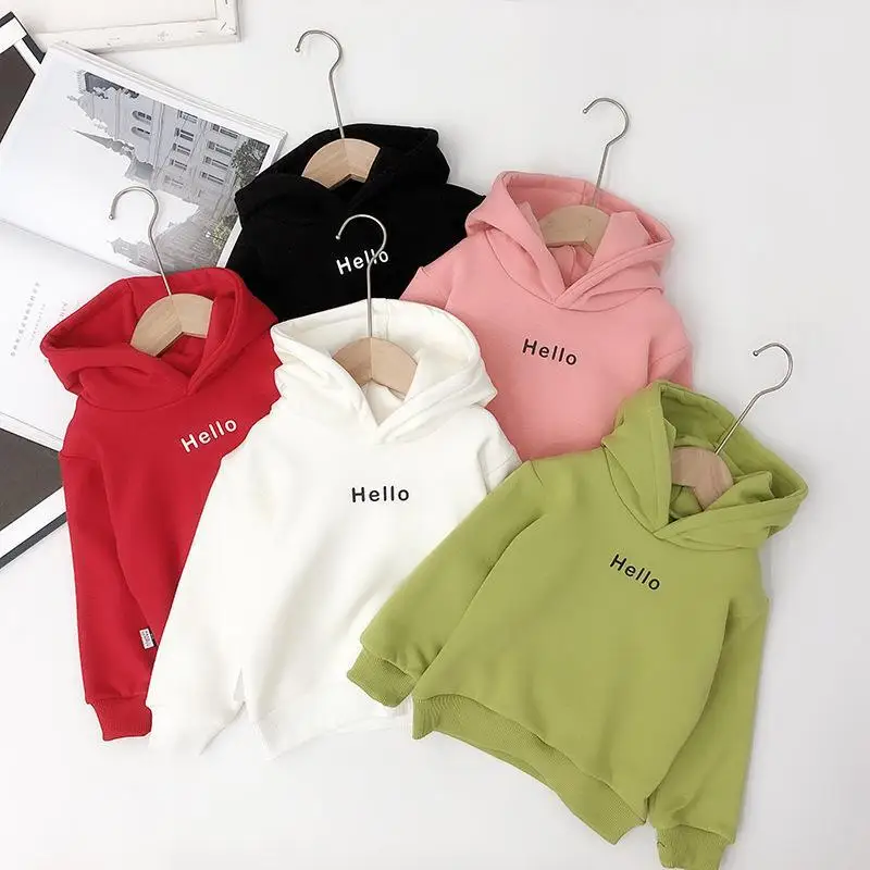 

Korean Version New Children's Sweater Spring Baby Clothes Boys Girls Hooded Fleece Sweater Baby Shirt Children Coat 3-6Y