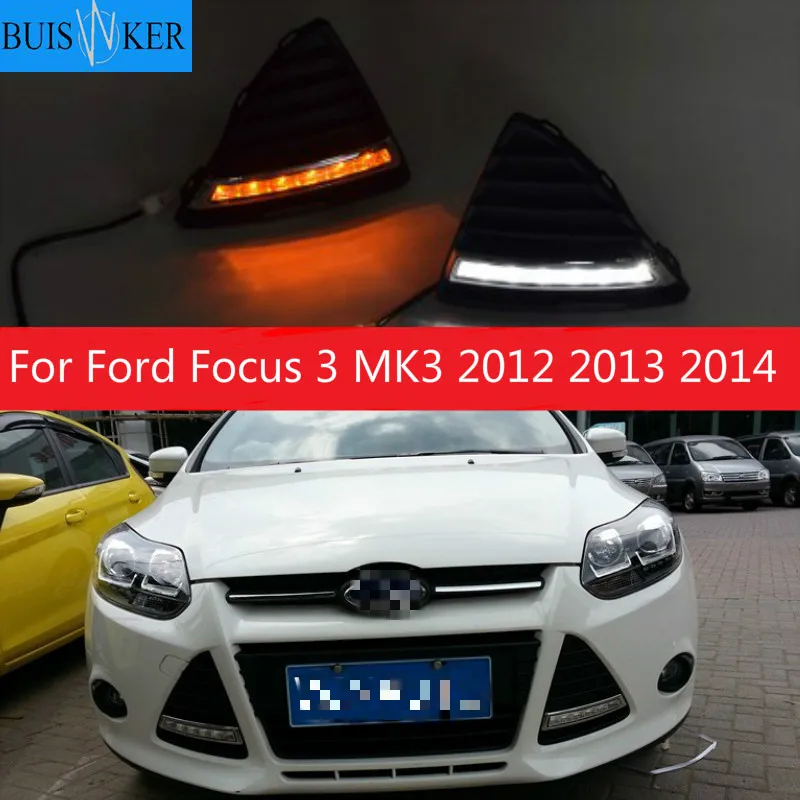 Для Ford Focus 3 MK3 2012 2013 2014 DRL Габаритные огни 12В светодиодный дневной свет