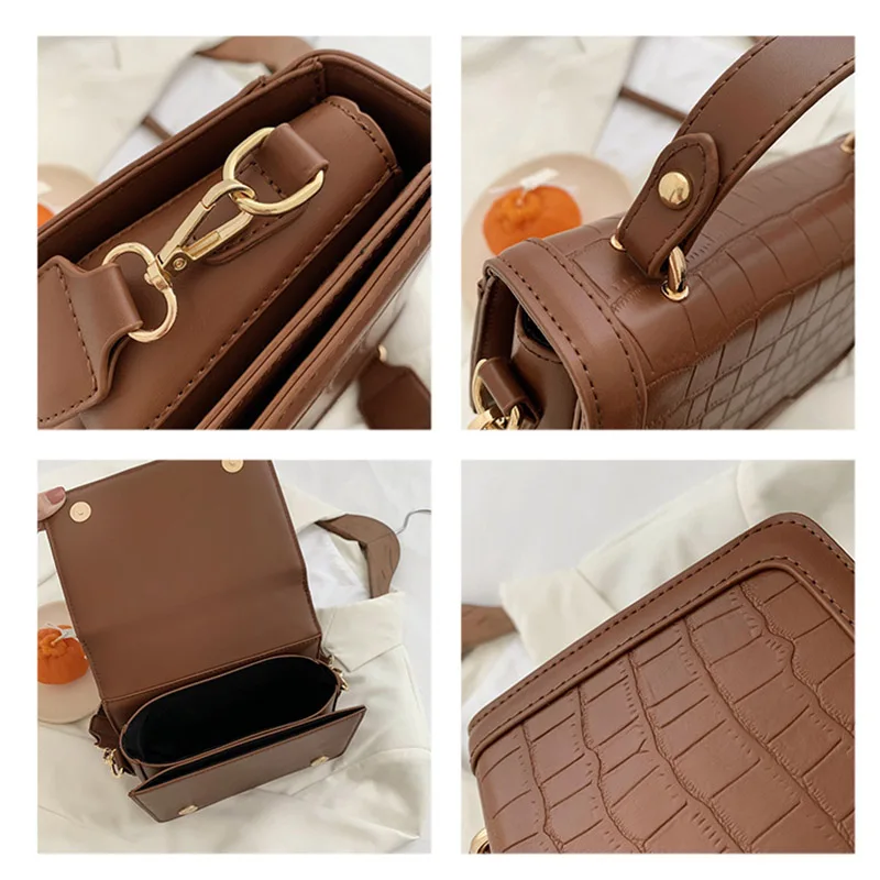 

SWDF Stone Pattern PU Leather Crossbody Bags For Women 2021 Small Shoulder Simple Bag Female Luxury Chain Handbags and Purses