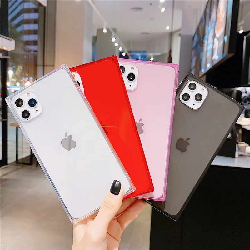Прозрачный модный квадратный чехол для телефона iPhone 11 Pro Max XR XS X 8 7 6 6S Plus