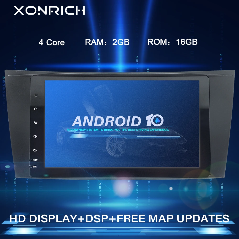 Автомагнитола 2 din на Android 10 с GPS-Навигатором для Mercedes BenzE-class W211 E200 E220 E300 E350 E240 E280CLS