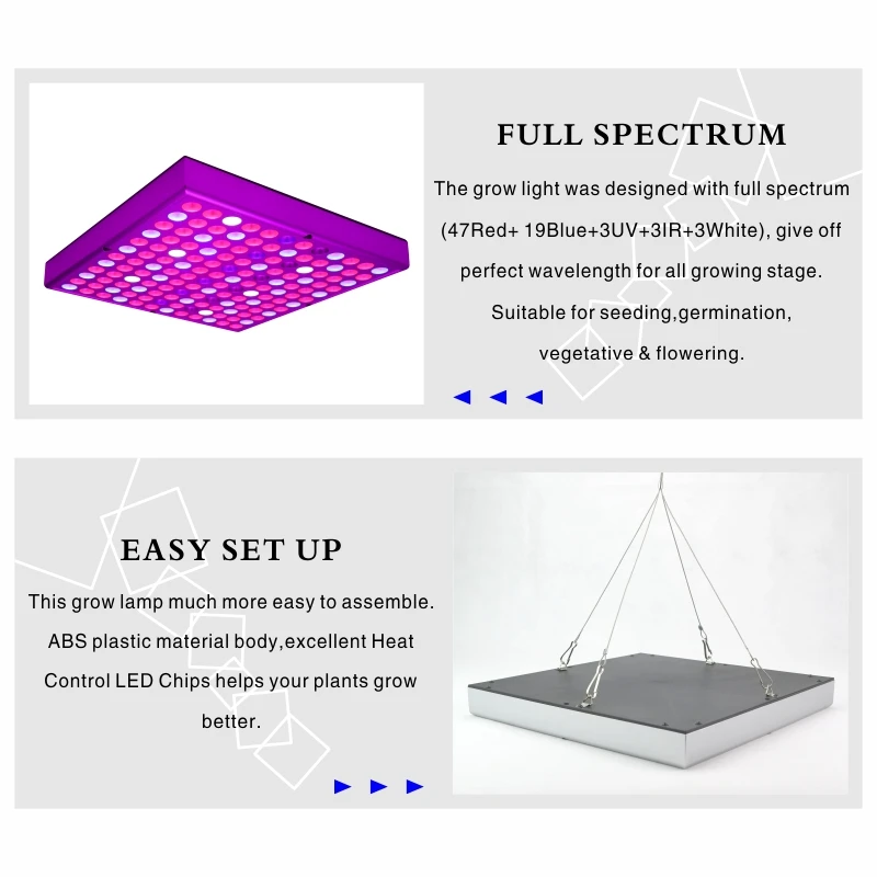 Светодиодный светильник для выращивания растений 25 Вт 45 полный спектр s AC85 265V