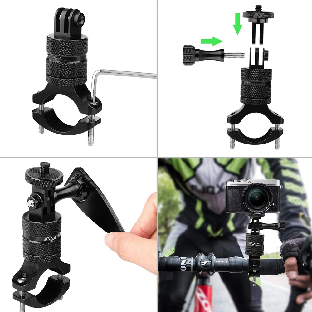 Алюминиевое Крепление на руль велосипеда с поворотом 360 градусов для Gopro Hero 9 8 7 6