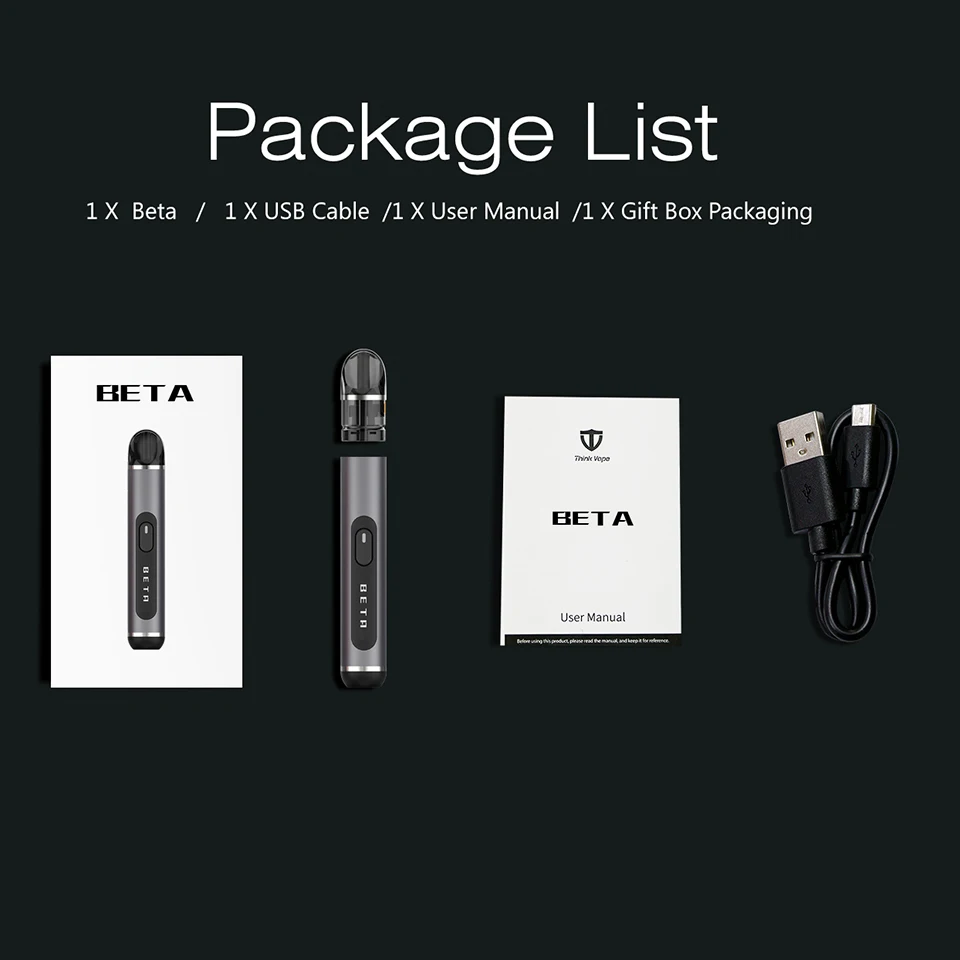 Набор для вейпа Think Vape Beta Pod встроенный аккумулятор 380 мА/ч 1 2 мл многоразовый вейп