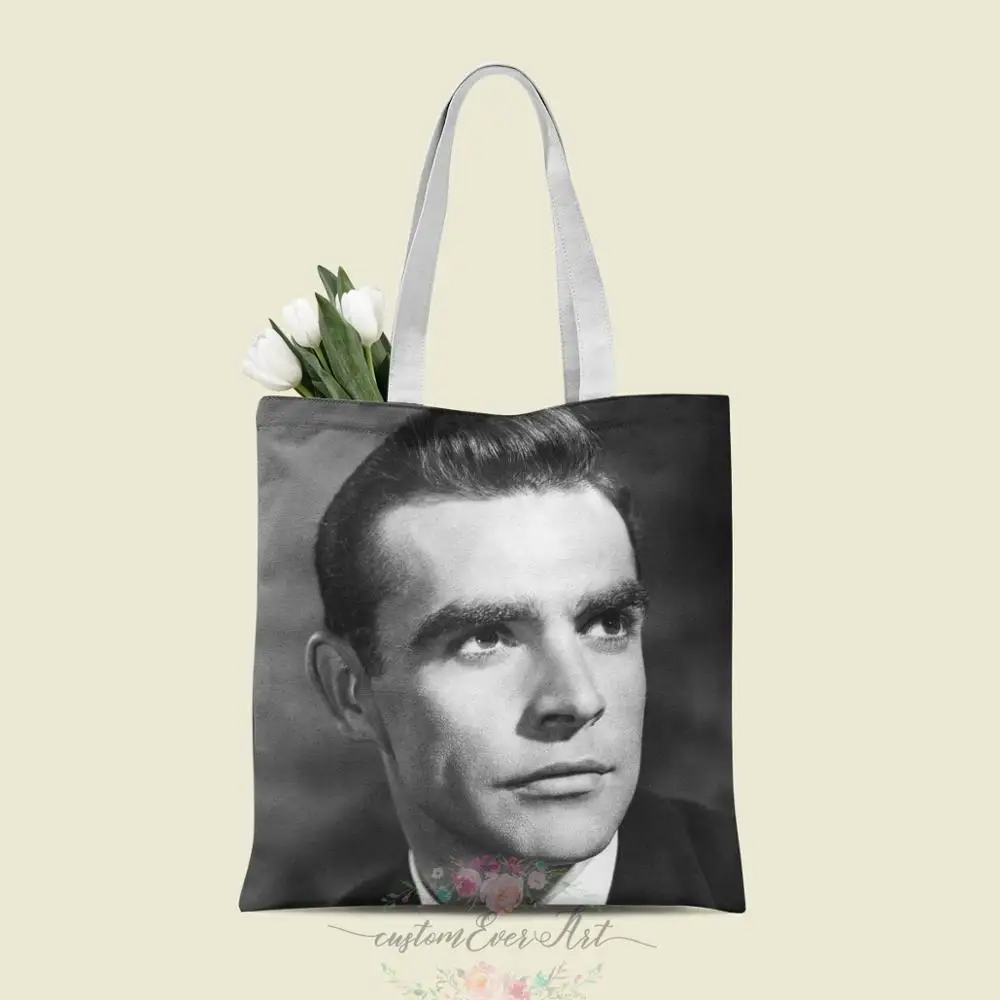 

Sean Connery tote bag custom canvas tote bags for women for teacher Birthday Bags Gift Bag personalized gifts
